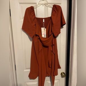 Dokotoo Rust Dress country chic boot dress western boho